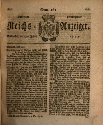 Kaiserlich privilegirter Reichs-Anzeiger (Allgemeiner Anzeiger der Deutschen) Mittwoch 17. Juli 1799