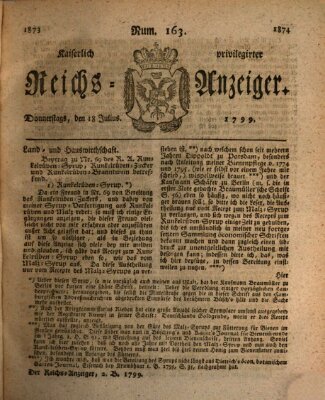 Kaiserlich privilegirter Reichs-Anzeiger (Allgemeiner Anzeiger der Deutschen) Donnerstag 18. Juli 1799