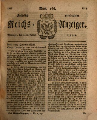 Kaiserlich privilegirter Reichs-Anzeiger (Allgemeiner Anzeiger der Deutschen) Montag 22. Juli 1799