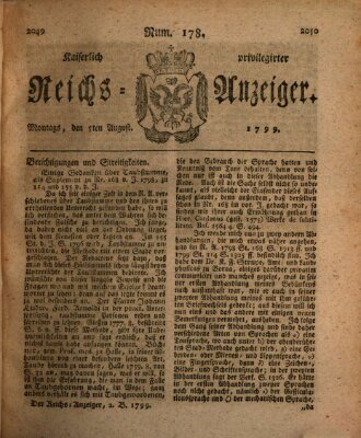 Kaiserlich privilegirter Reichs-Anzeiger (Allgemeiner Anzeiger der Deutschen) Montag 5. August 1799