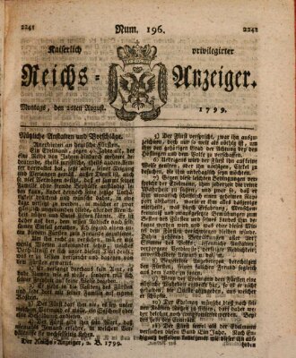 Kaiserlich privilegirter Reichs-Anzeiger (Allgemeiner Anzeiger der Deutschen) Montag 26. August 1799