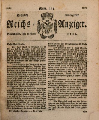 Kaiserlich privilegirter Reichs-Anzeiger (Allgemeiner Anzeiger der Deutschen) Samstag 28. September 1799