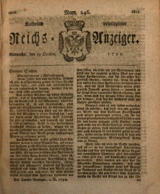 Kaiserlich privilegirter Reichs-Anzeiger (Allgemeiner Anzeiger der Deutschen) Mittwoch 23. Oktober 1799