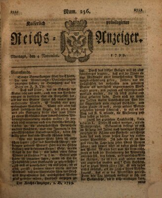 Kaiserlich privilegirter Reichs-Anzeiger (Allgemeiner Anzeiger der Deutschen) Montag 4. November 1799