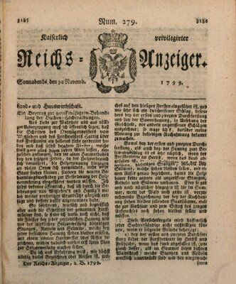 Kaiserlich privilegirter Reichs-Anzeiger (Allgemeiner Anzeiger der Deutschen) Samstag 30. November 1799