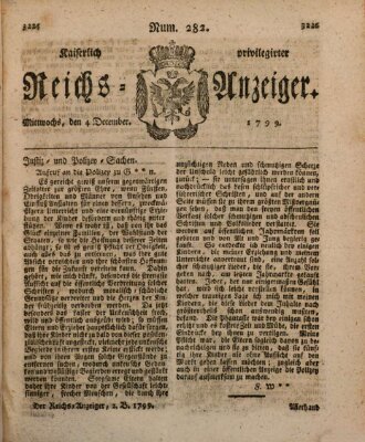 Kaiserlich privilegirter Reichs-Anzeiger (Allgemeiner Anzeiger der Deutschen) Mittwoch 4. Dezember 1799