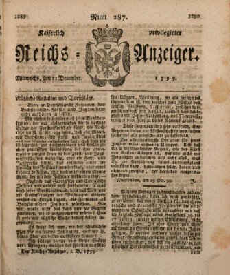 Kaiserlich privilegirter Reichs-Anzeiger (Allgemeiner Anzeiger der Deutschen) Mittwoch 11. Dezember 1799