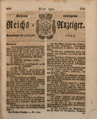 Kaiserlich privilegirter Reichs-Anzeiger (Allgemeiner Anzeiger der Deutschen) Samstag 14. Dezember 1799