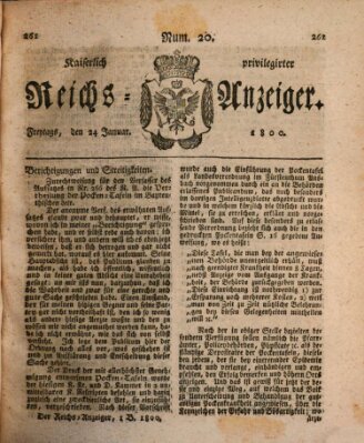 Kaiserlich privilegirter Reichs-Anzeiger (Allgemeiner Anzeiger der Deutschen) Freitag 24. Januar 1800