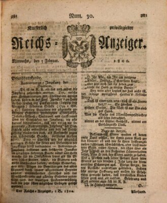 Kaiserlich privilegirter Reichs-Anzeiger (Allgemeiner Anzeiger der Deutschen) Mittwoch 5. Februar 1800