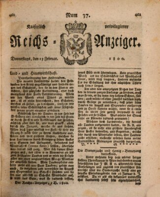 Kaiserlich privilegirter Reichs-Anzeiger (Allgemeiner Anzeiger der Deutschen) Donnerstag 13. Februar 1800