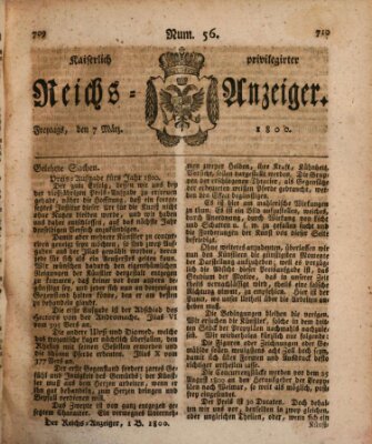 Kaiserlich privilegirter Reichs-Anzeiger (Allgemeiner Anzeiger der Deutschen) Freitag 7. März 1800