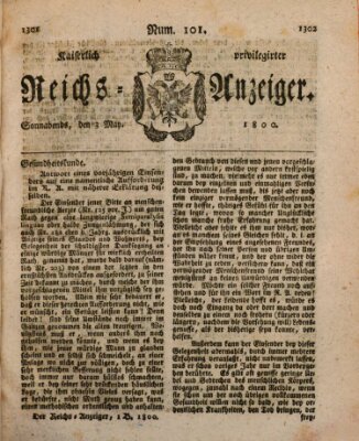 Kaiserlich privilegirter Reichs-Anzeiger (Allgemeiner Anzeiger der Deutschen) Samstag 3. Mai 1800