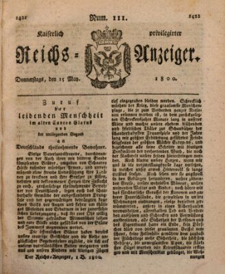 Kaiserlich privilegirter Reichs-Anzeiger (Allgemeiner Anzeiger der Deutschen) Donnerstag 15. Mai 1800