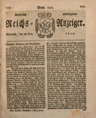 Kaiserlich privilegirter Reichs-Anzeiger (Allgemeiner Anzeiger der Deutschen) Mittwoch 28. Mai 1800