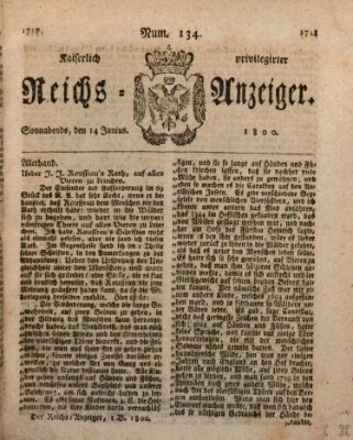 Kaiserlich privilegirter Reichs-Anzeiger (Allgemeiner Anzeiger der Deutschen) Samstag 14. Juni 1800