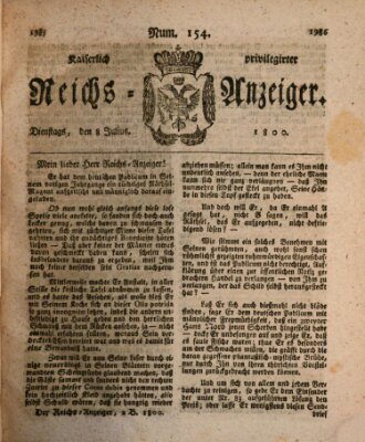 Kaiserlich privilegirter Reichs-Anzeiger (Allgemeiner Anzeiger der Deutschen) Dienstag 8. Juli 1800