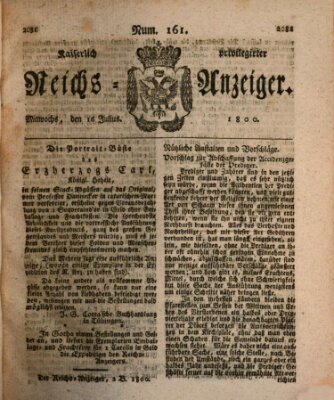 Kaiserlich privilegirter Reichs-Anzeiger (Allgemeiner Anzeiger der Deutschen) Mittwoch 16. Juli 1800