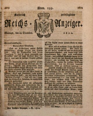 Kaiserlich privilegirter Reichs-Anzeiger (Allgemeiner Anzeiger der Deutschen) Montag 29. Dezember 1800