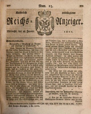 Kaiserlich privilegirter Reichs-Anzeiger (Allgemeiner Anzeiger der Deutschen) Mittwoch 28. Januar 1801