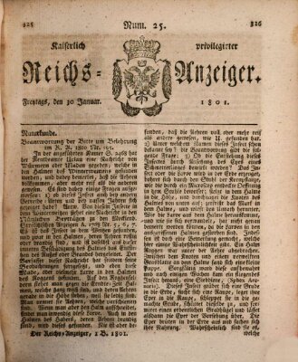 Kaiserlich privilegirter Reichs-Anzeiger (Allgemeiner Anzeiger der Deutschen) Freitag 30. Januar 1801