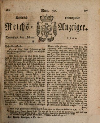 Kaiserlich privilegirter Reichs-Anzeiger (Allgemeiner Anzeiger der Deutschen) Donnerstag 5. Februar 1801