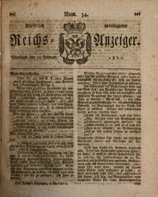 Kaiserlich privilegirter Reichs-Anzeiger (Allgemeiner Anzeiger der Deutschen) Dienstag 10. Februar 1801