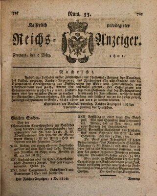 Kaiserlich privilegirter Reichs-Anzeiger (Allgemeiner Anzeiger der Deutschen) Freitag 6. März 1801