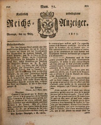 Kaiserlich privilegirter Reichs-Anzeiger (Allgemeiner Anzeiger der Deutschen) Montag 23. März 1801