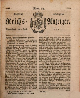 Kaiserlich privilegirter Reichs-Anzeiger (Allgemeiner Anzeiger der Deutschen) Donnerstag 9. April 1801