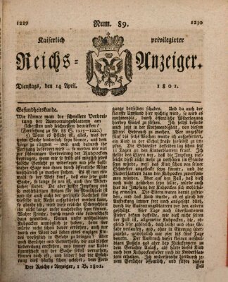 Kaiserlich privilegirter Reichs-Anzeiger (Allgemeiner Anzeiger der Deutschen) Dienstag 14. April 1801