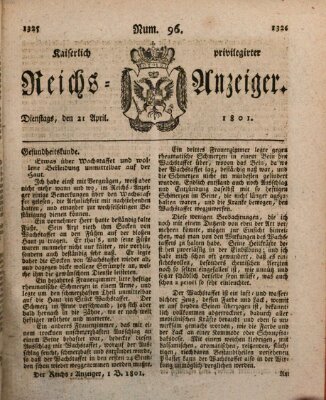 Kaiserlich privilegirter Reichs-Anzeiger (Allgemeiner Anzeiger der Deutschen) Dienstag 21. April 1801