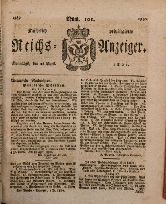 Kaiserlich privilegirter Reichs-Anzeiger (Allgemeiner Anzeiger der Deutschen) Sonntag 26. April 1801