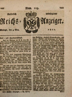 Kaiserlich privilegirter Reichs-Anzeiger (Allgemeiner Anzeiger der Deutschen) Montag 4. Mai 1801