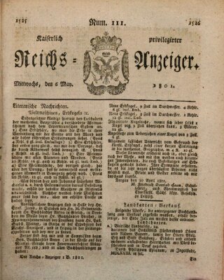 Kaiserlich privilegirter Reichs-Anzeiger (Allgemeiner Anzeiger der Deutschen) Mittwoch 6. Mai 1801