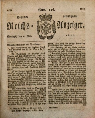 Kaiserlich privilegirter Reichs-Anzeiger (Allgemeiner Anzeiger der Deutschen) Montag 11. Mai 1801