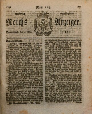 Kaiserlich privilegirter Reichs-Anzeiger (Allgemeiner Anzeiger der Deutschen) Donnerstag 21. Mai 1801