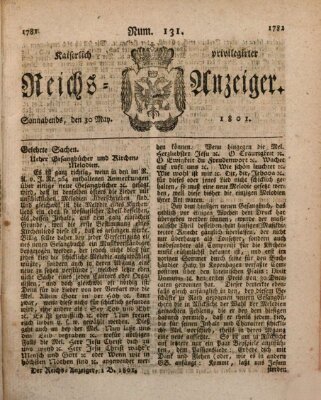 Kaiserlich privilegirter Reichs-Anzeiger (Allgemeiner Anzeiger der Deutschen) Samstag 30. Mai 1801