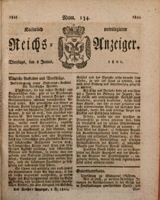 Kaiserlich privilegirter Reichs-Anzeiger (Allgemeiner Anzeiger der Deutschen) Dienstag 2. Juni 1801