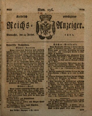 Kaiserlich privilegirter Reichs-Anzeiger (Allgemeiner Anzeiger der Deutschen) Mittwoch 24. Juni 1801