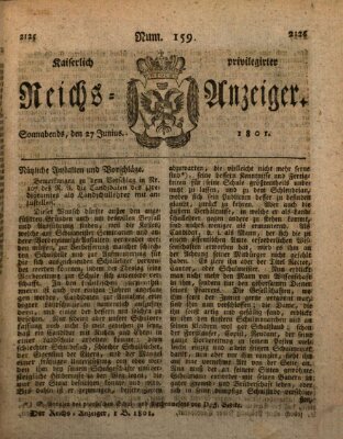 Kaiserlich privilegirter Reichs-Anzeiger (Allgemeiner Anzeiger der Deutschen) Samstag 27. Juni 1801