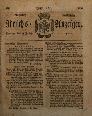 Kaiserlich privilegirter Reichs-Anzeiger (Allgemeiner Anzeiger der Deutschen) Sonntag 28. Juni 1801