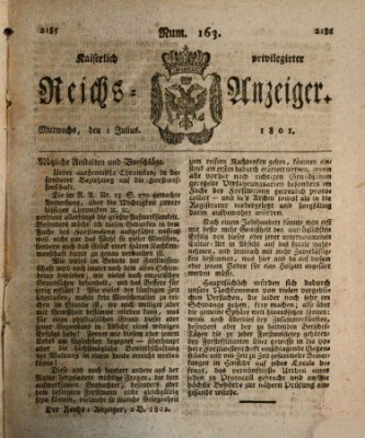 Kaiserlich privilegirter Reichs-Anzeiger (Allgemeiner Anzeiger der Deutschen) Mittwoch 1. Juli 1801