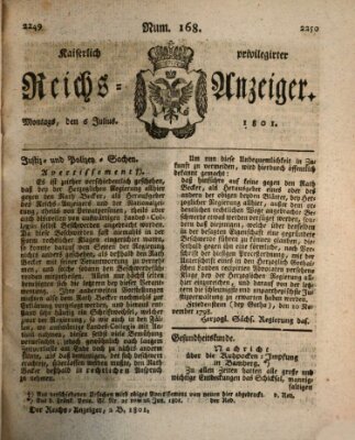 Kaiserlich privilegirter Reichs-Anzeiger (Allgemeiner Anzeiger der Deutschen) Montag 6. Juli 1801