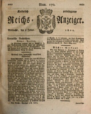 Kaiserlich privilegirter Reichs-Anzeiger (Allgemeiner Anzeiger der Deutschen) Mittwoch 8. Juli 1801