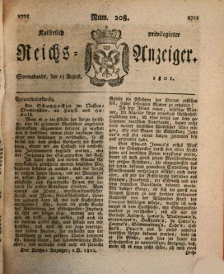 Kaiserlich privilegirter Reichs-Anzeiger (Allgemeiner Anzeiger der Deutschen) Samstag 15. August 1801