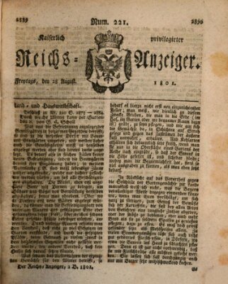 Kaiserlich privilegirter Reichs-Anzeiger (Allgemeiner Anzeiger der Deutschen) Freitag 28. August 1801