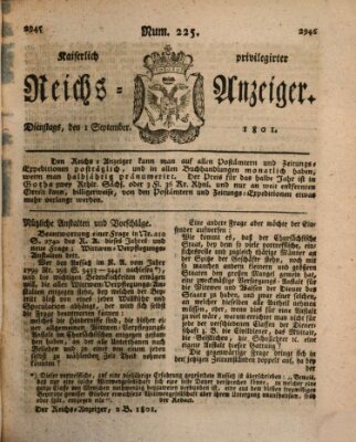 Kaiserlich privilegirter Reichs-Anzeiger (Allgemeiner Anzeiger der Deutschen) Dienstag 1. September 1801