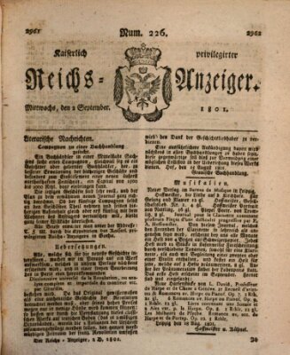 Kaiserlich privilegirter Reichs-Anzeiger (Allgemeiner Anzeiger der Deutschen) Mittwoch 2. September 1801