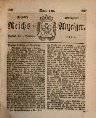 Kaiserlich privilegirter Reichs-Anzeiger (Allgemeiner Anzeiger der Deutschen) Freitag 4. September 1801